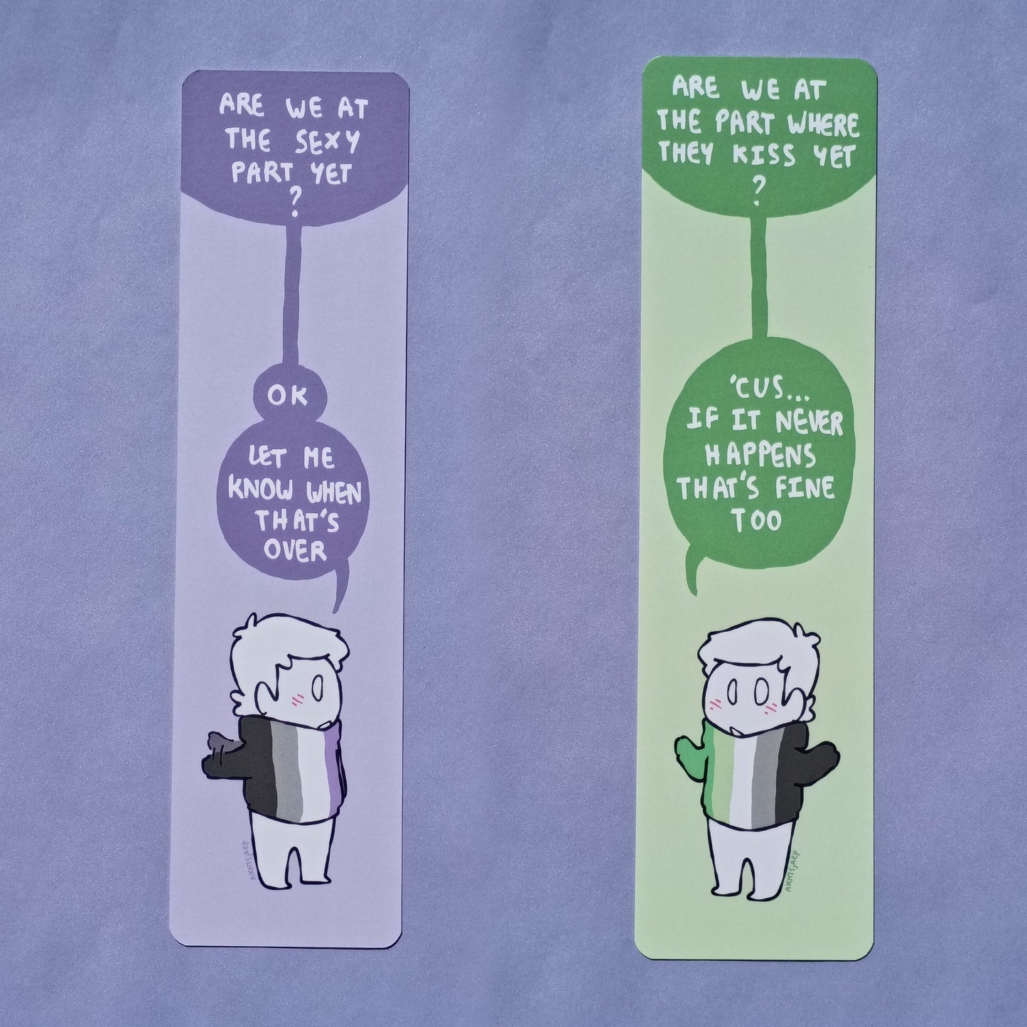 Asexual aromantic double-sided bookmark
