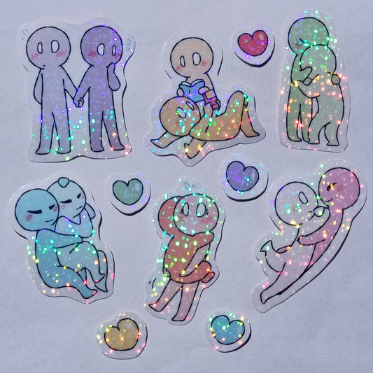 Stickers set - Hugging / Pair dynamics