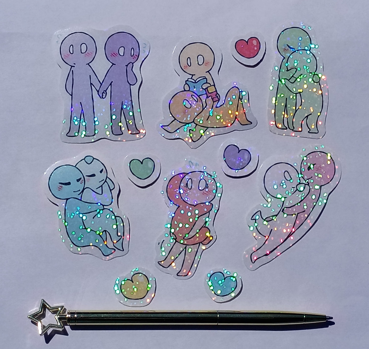 Stickers set - Hugging / Pair dynamics