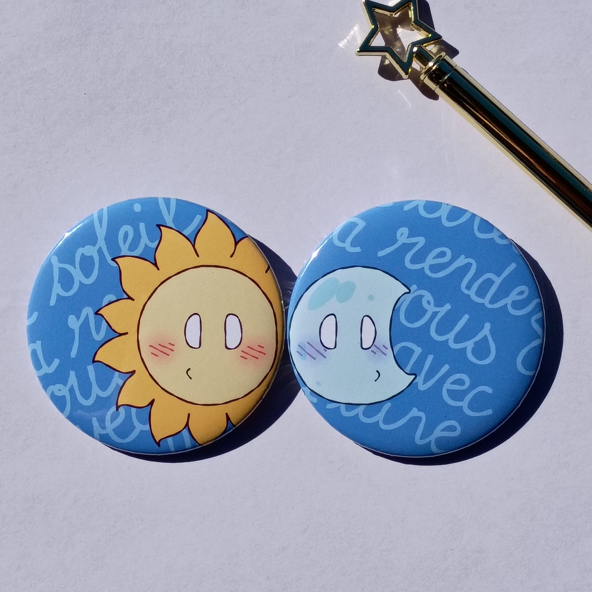 Sun and Moon badge set
